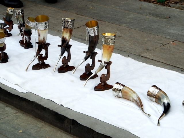 Modern day street trade of drinking horns.